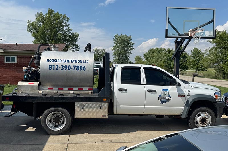 Hoosier Sanitation team delivering luxury restroom in Indiana